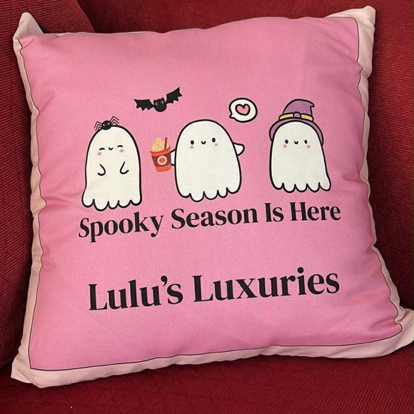 Lulu’s Luxuries Other - New Pink Halloween Pillow